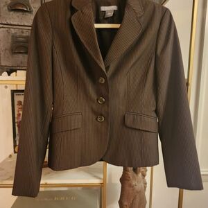 Ann Taylor Chocolate Pinstripe Blazer